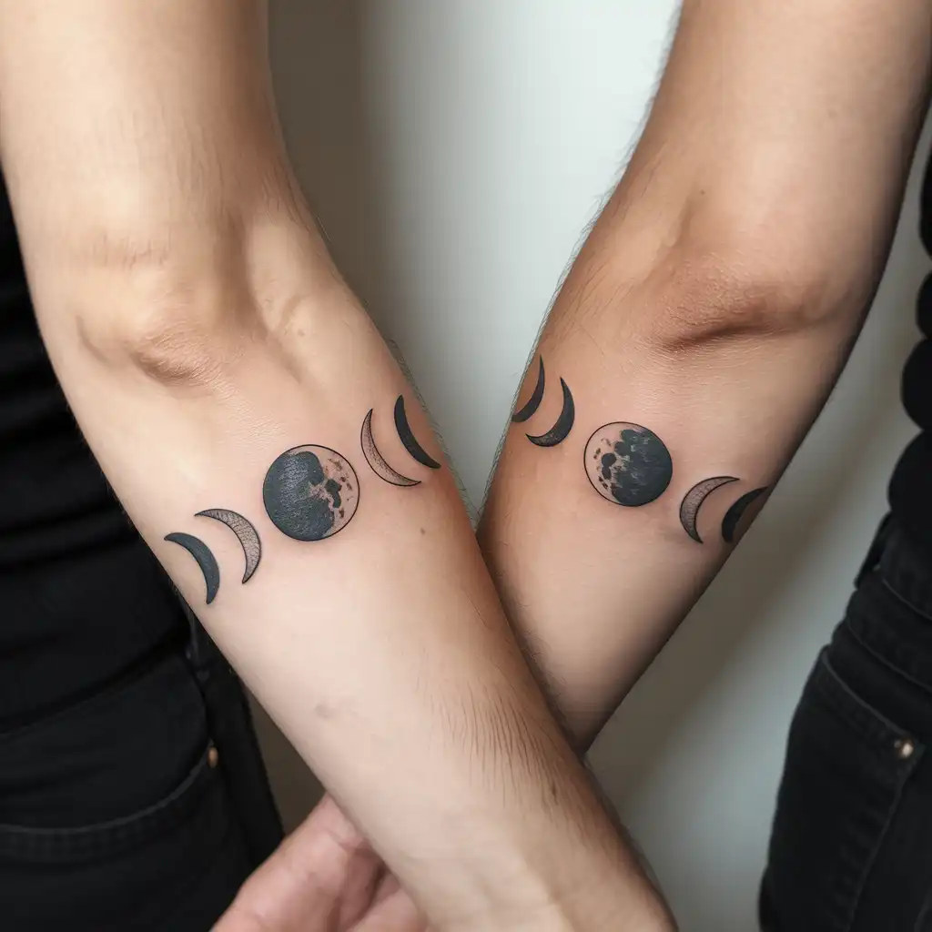 Matching Moon Phase Tattoos