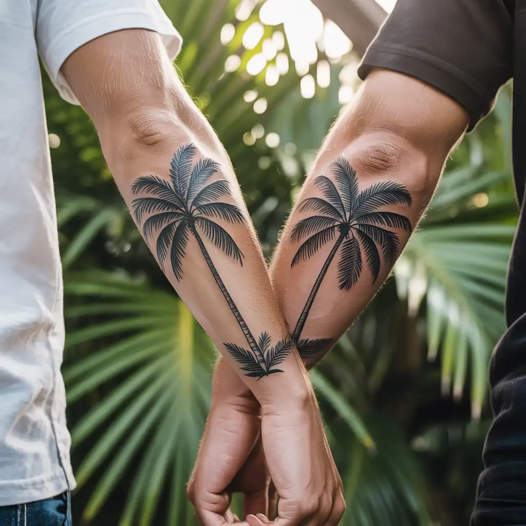 Matching Palm Tree Tattoo