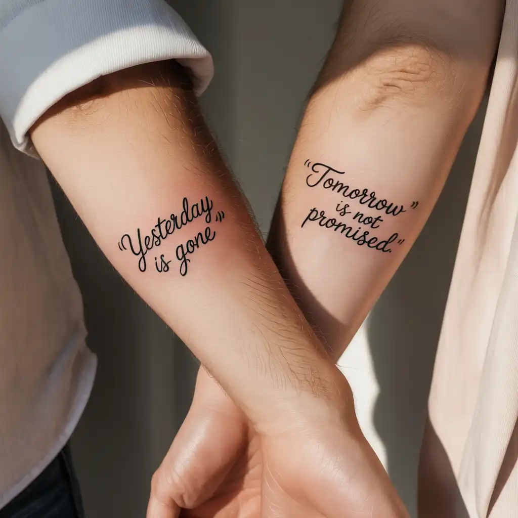 Matching Quote Fragment Tattoos