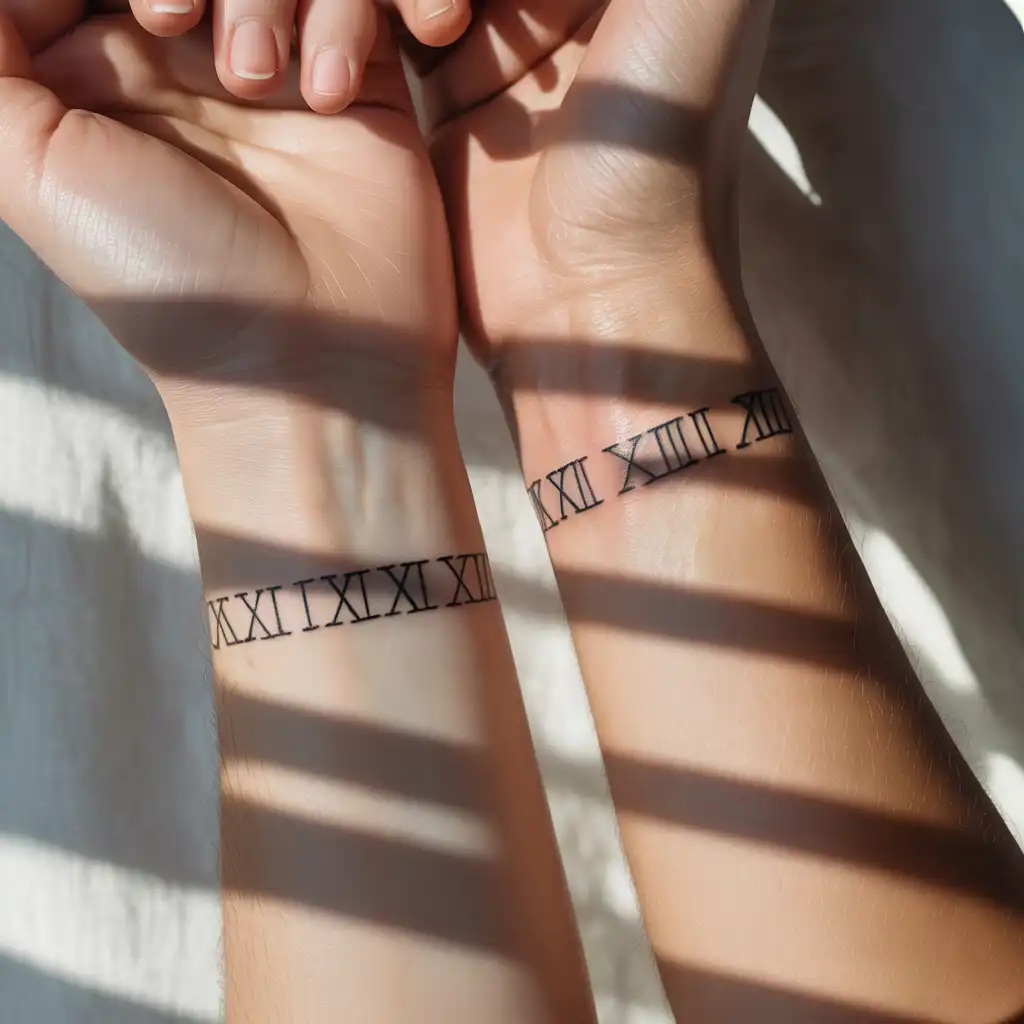 Matching Roman Numeral Tattoos