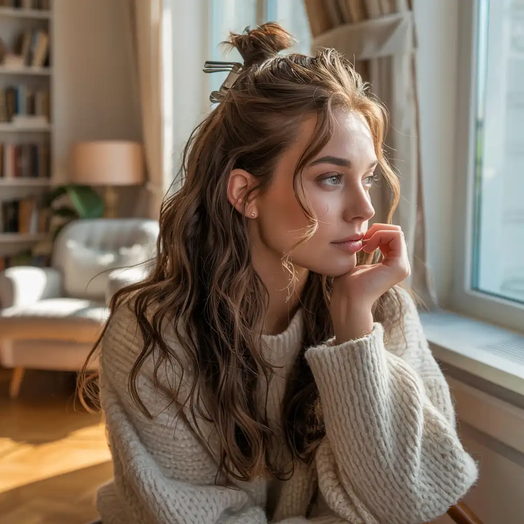 Messy Updo with Claw Clip