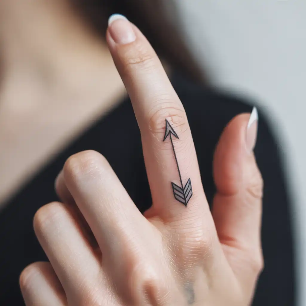 Minimal Arrow Finger Tattoo