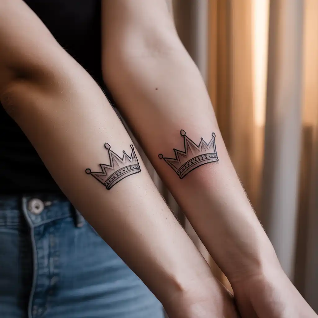Minimal Crown Matching Tattoos