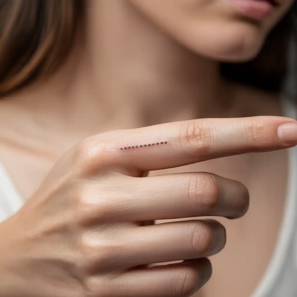 Minimal Dot Finger Tattoo