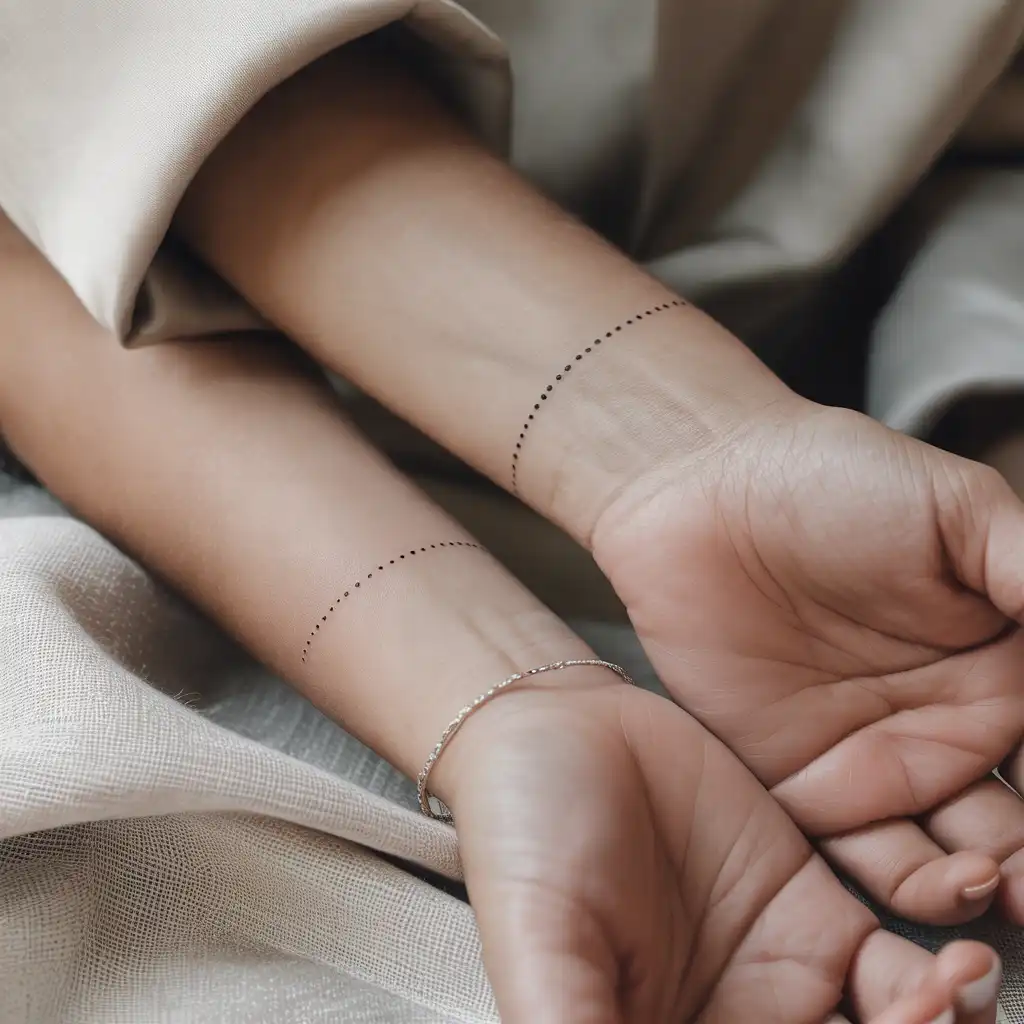 Minimal Dot or Line Matching Tattoos