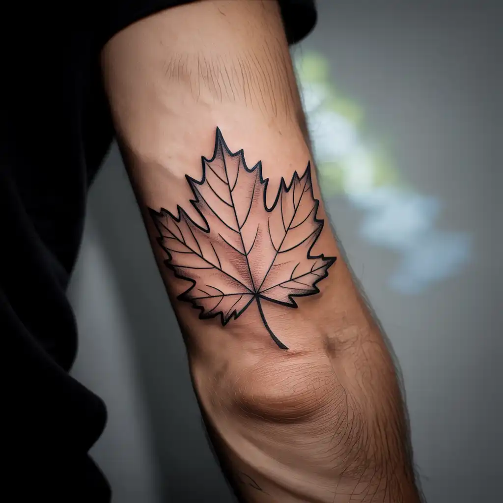 Minimal Leaf Tattoo