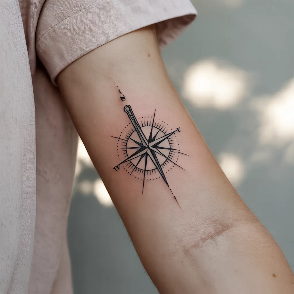 Minimal Line-Art Compass