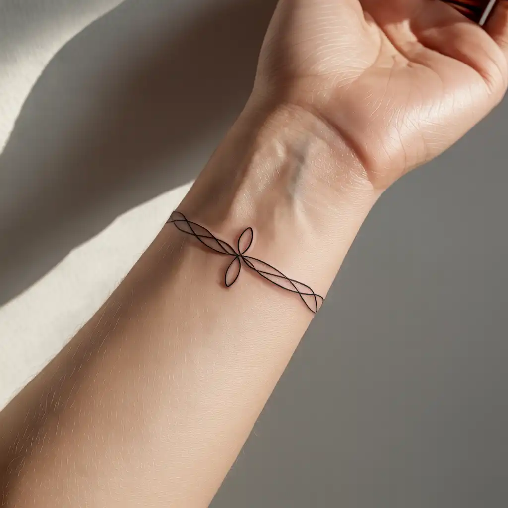 Minimal Line Bracelet Tattoo