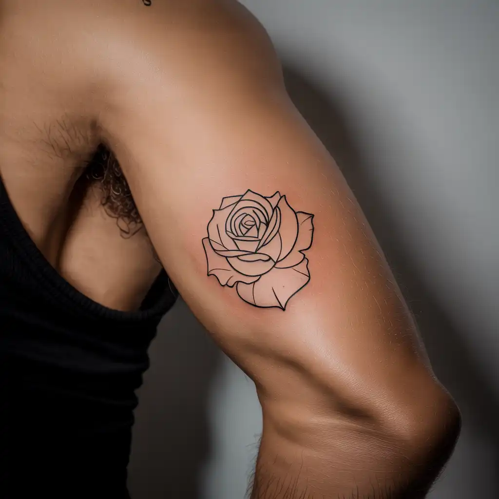 Minimal Rose Forearm Tattoo