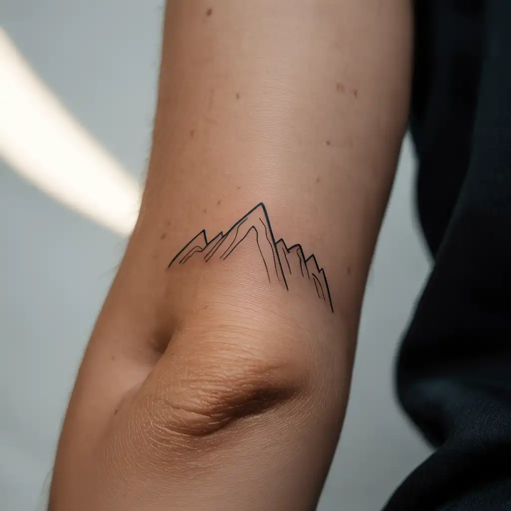 Minimal Single-Line Mountain