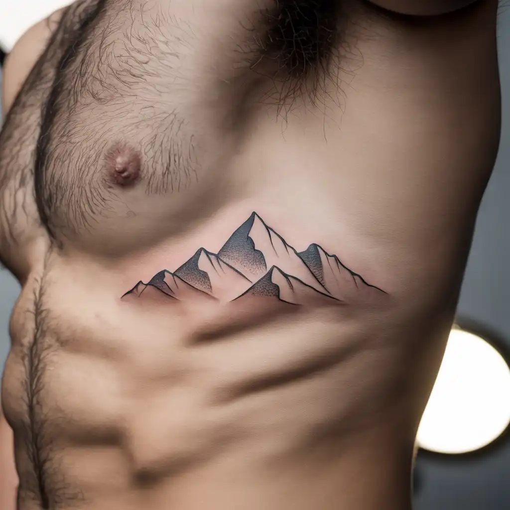 Mountain Line Rib Tattoo