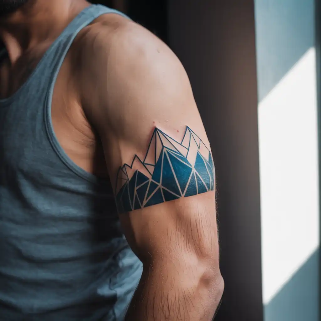 Mountain Linework Tattoo