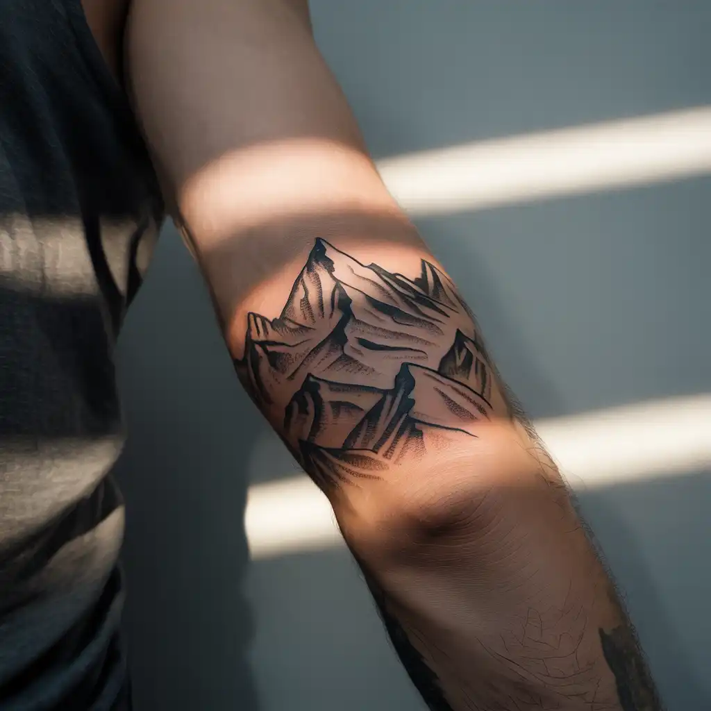 Mountain Range Forearm Tattoo