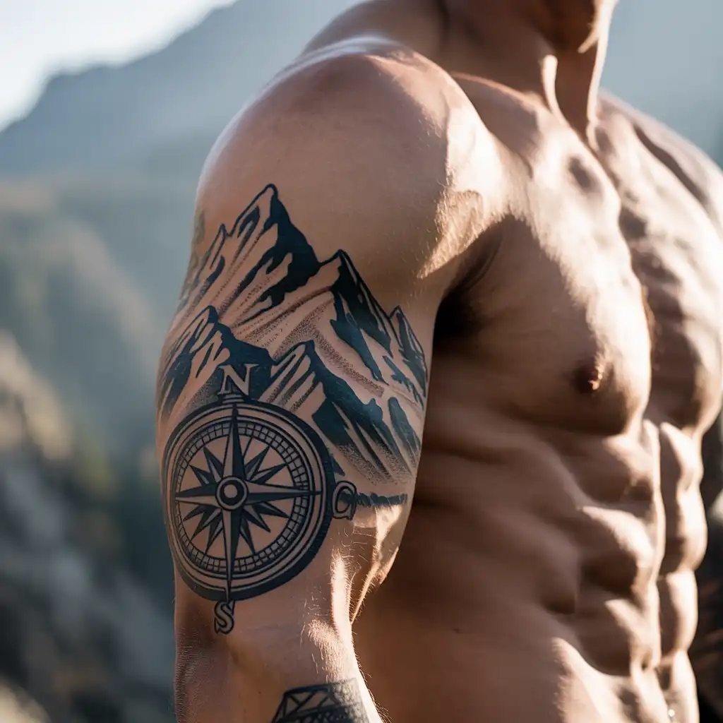 Mountain and Compass Sleeve