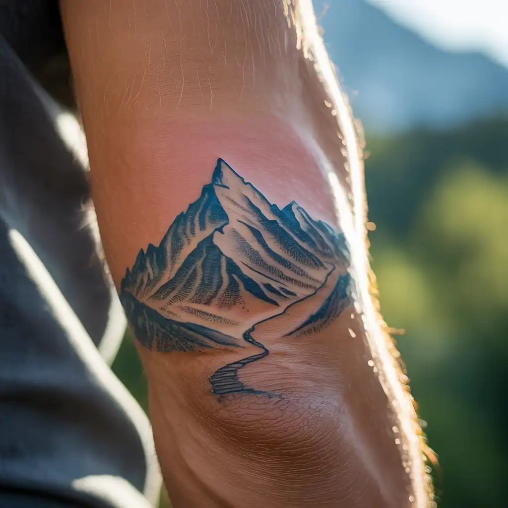 Mountain with Path Line