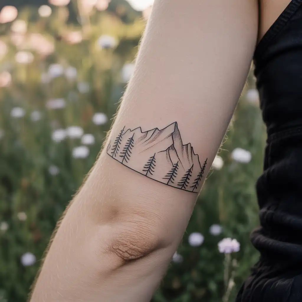 Mountain with Pine Trees