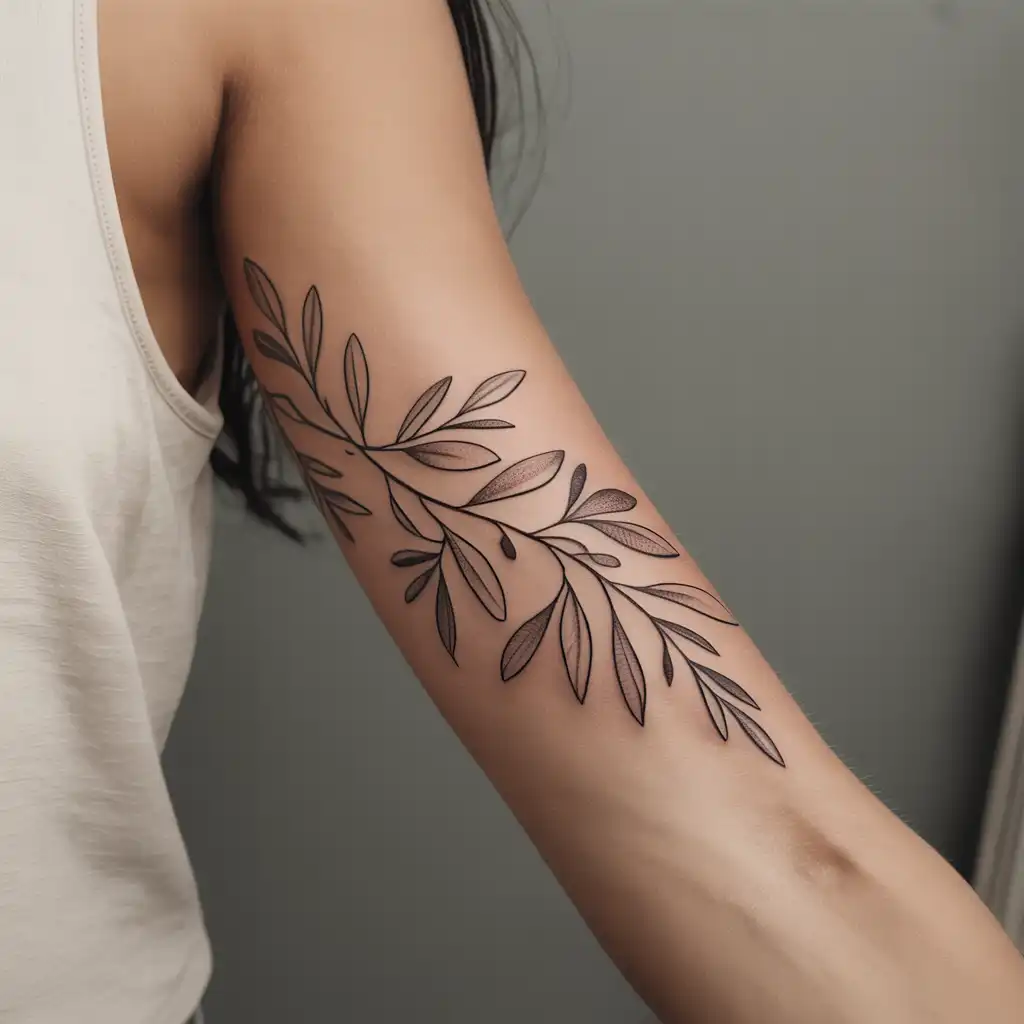 Olive Vine Arm Tattoo