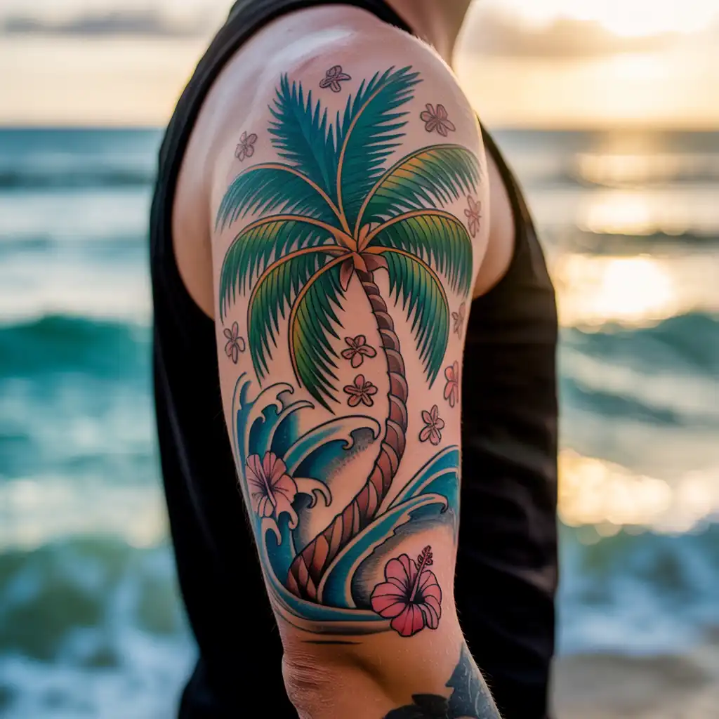 Palm Tree Sleeve Accent