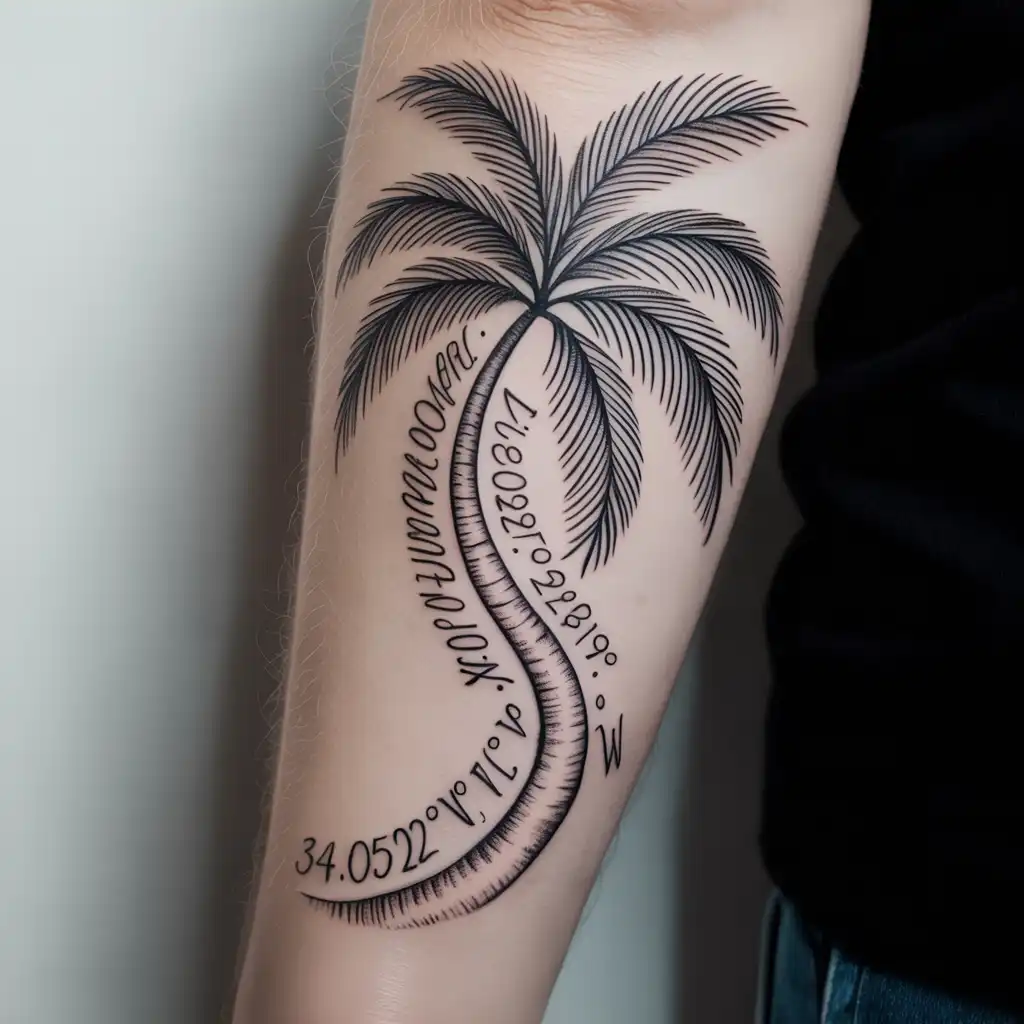 Palm Tree With Coordinates
