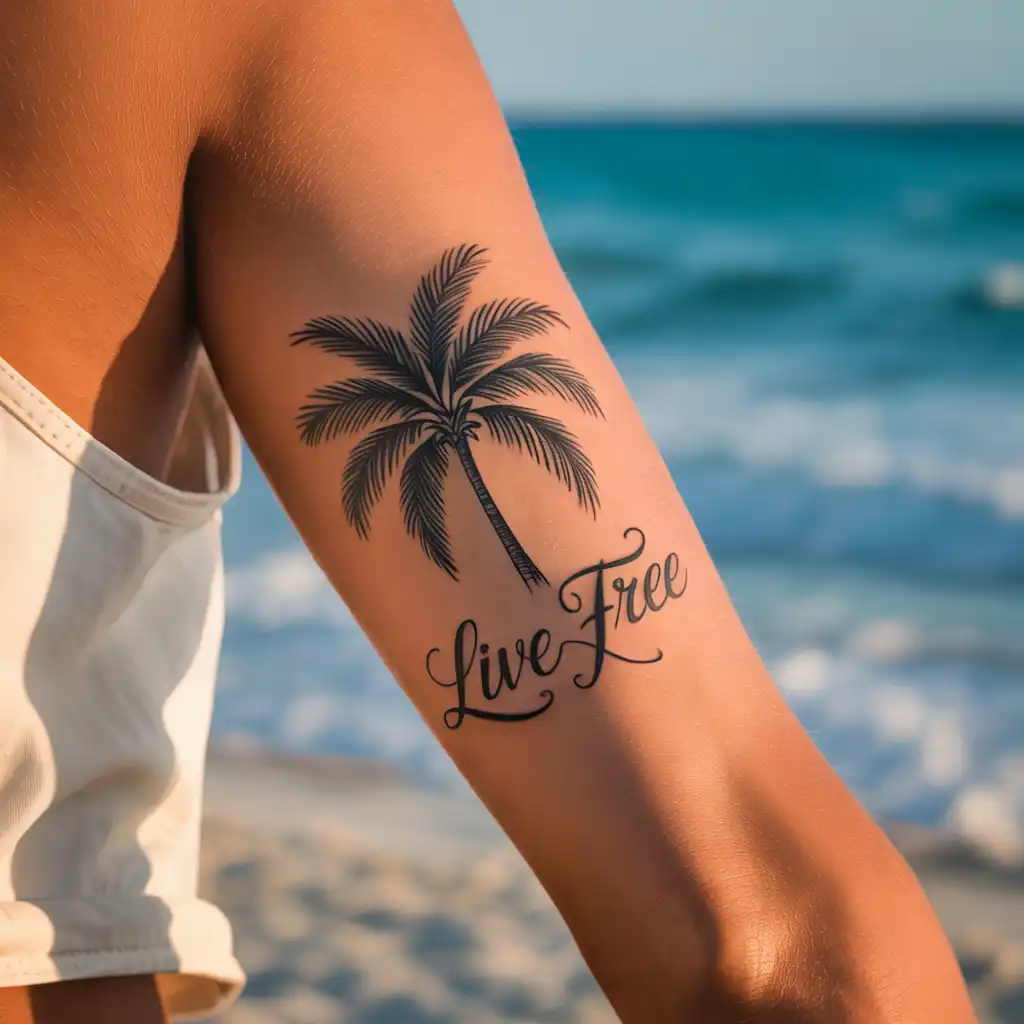 Palm Tree With Quote Accent