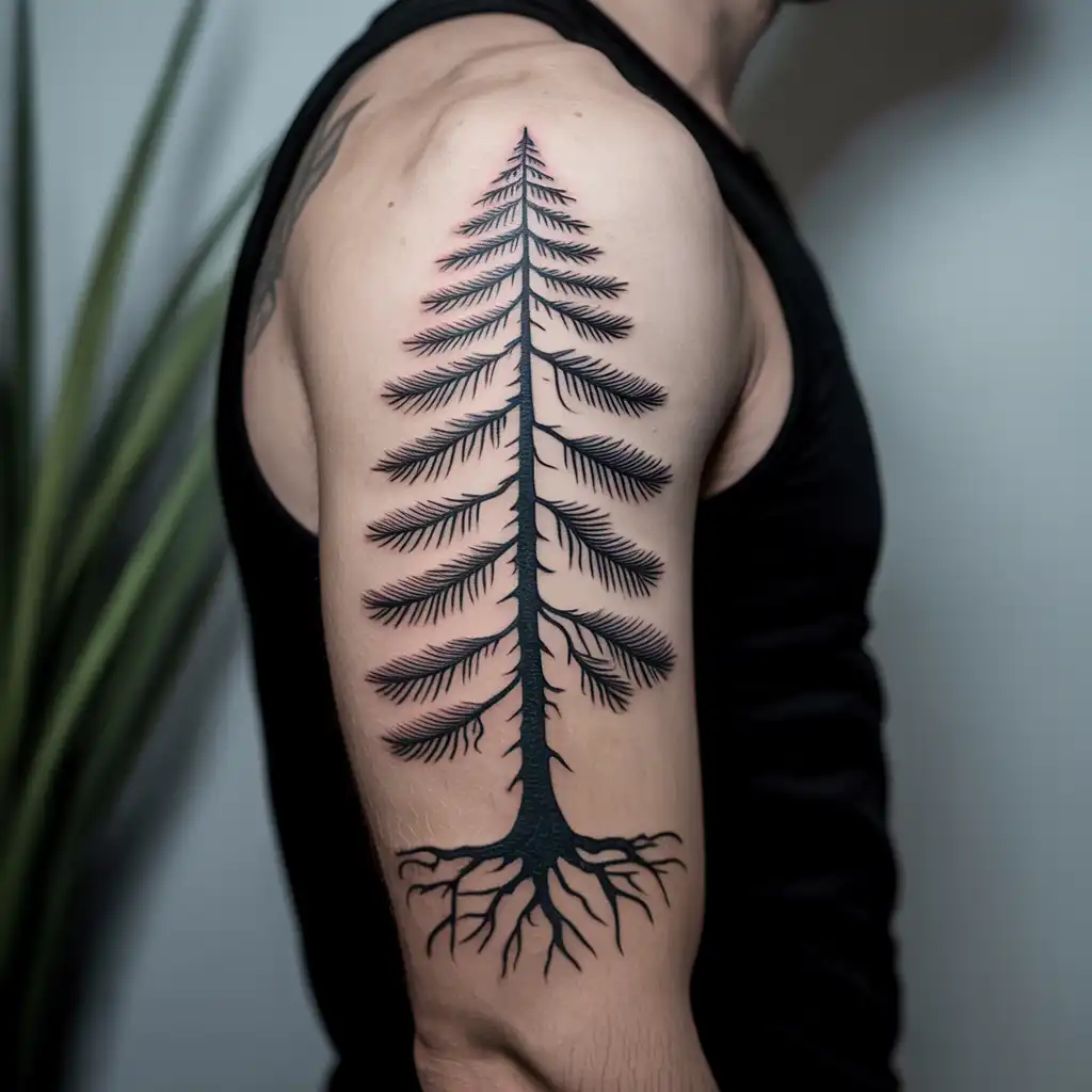 Pine Tree Arm Tattoo