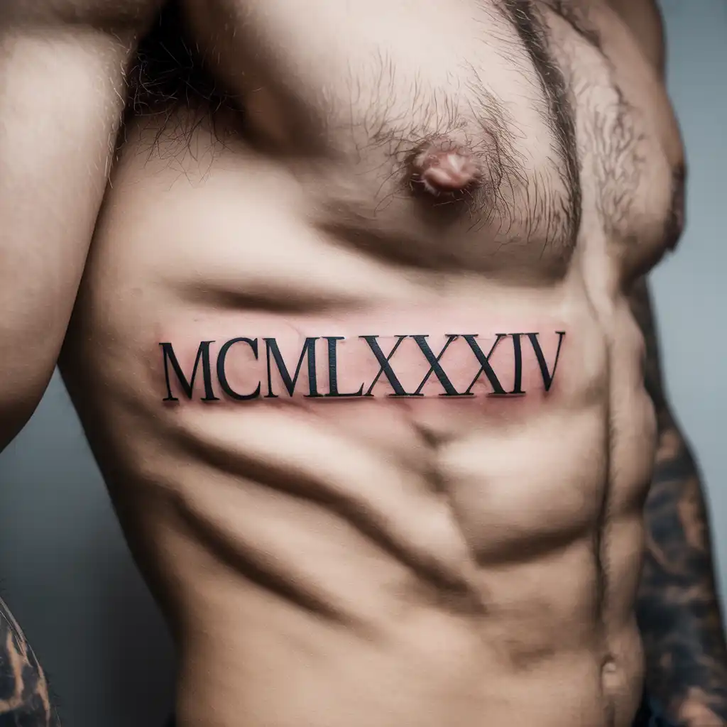 Roman Numeral Rib Tattoo