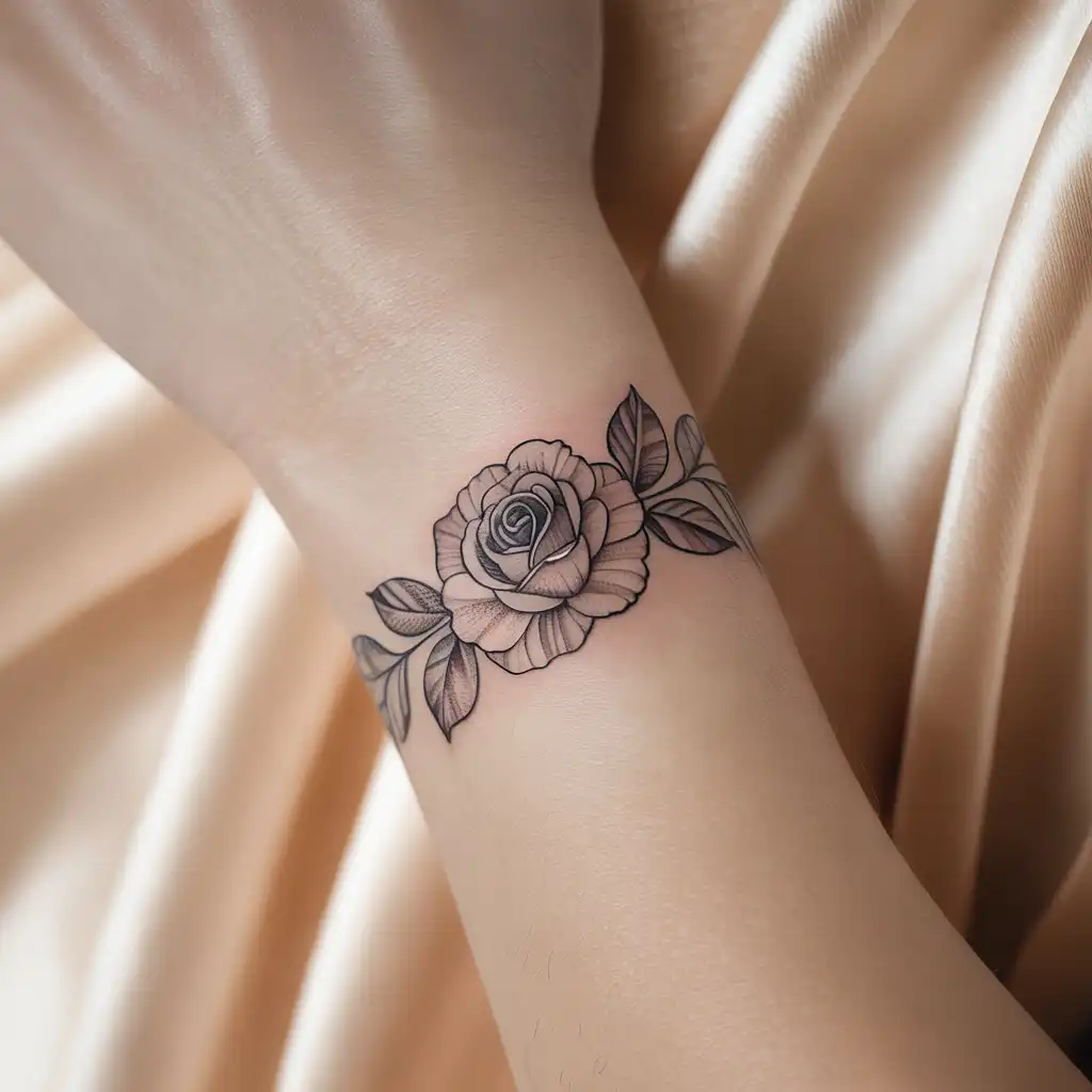 Rose Bracelet Tattoo