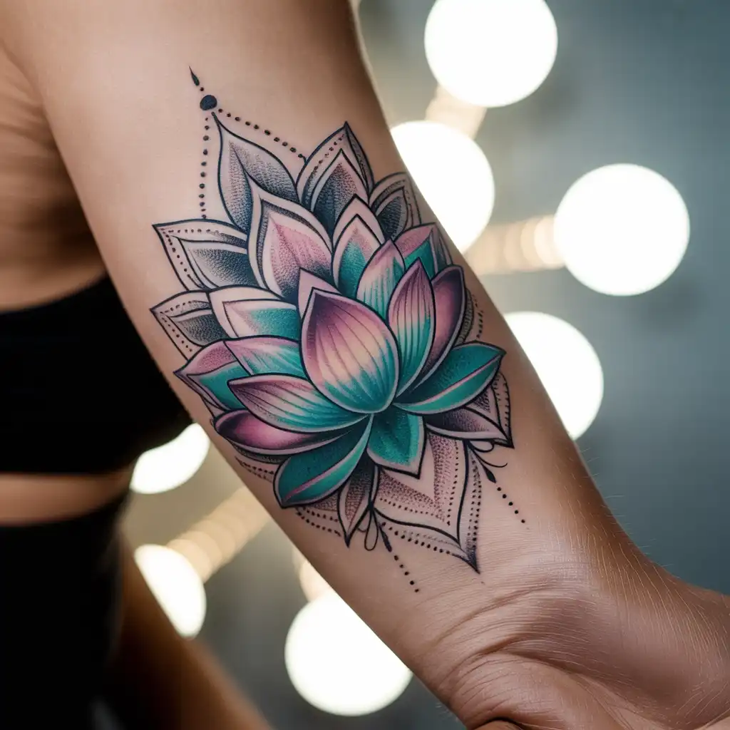 Sacred Lotus Mandala Tattoo