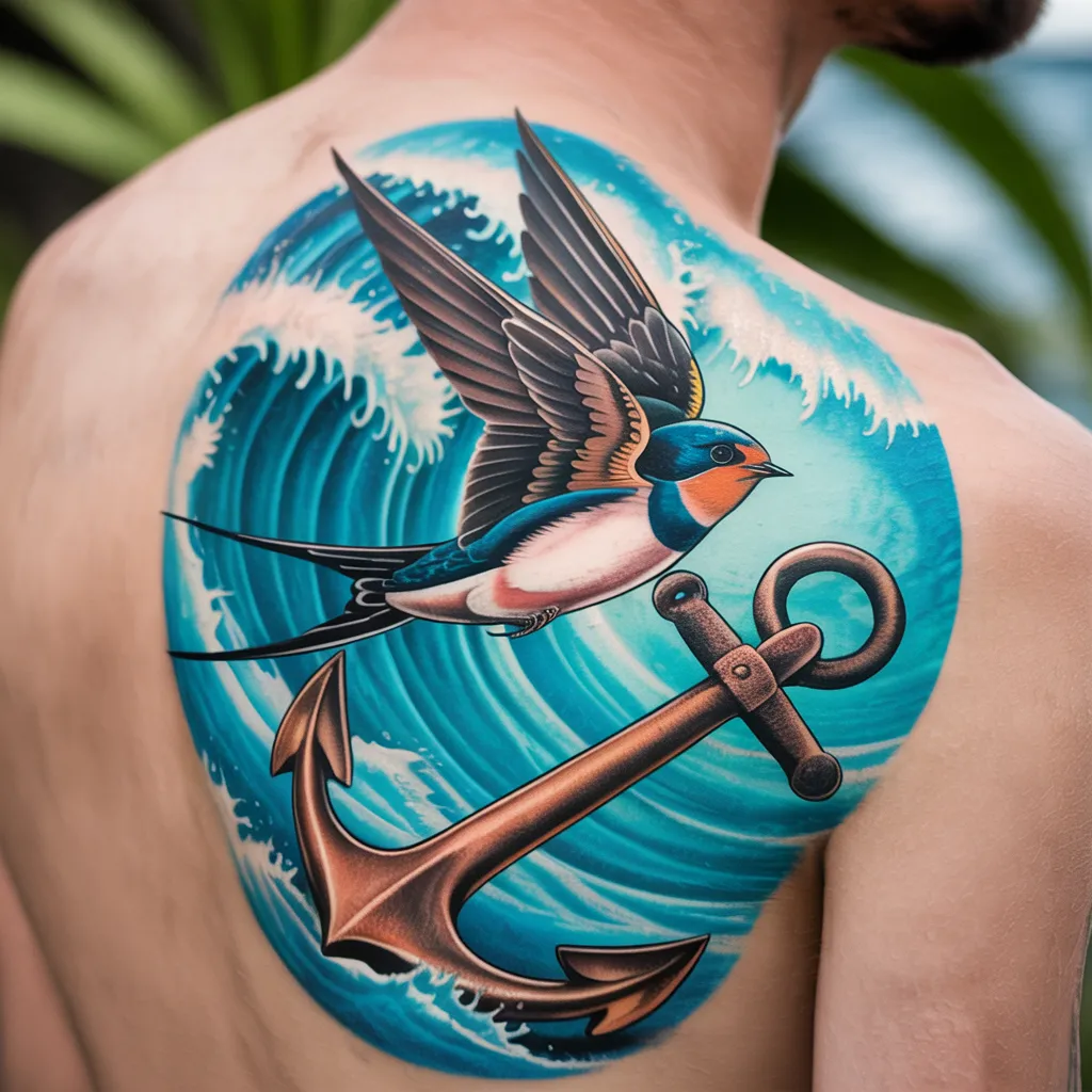 Safe Travels and Return with Swallow Tattoo