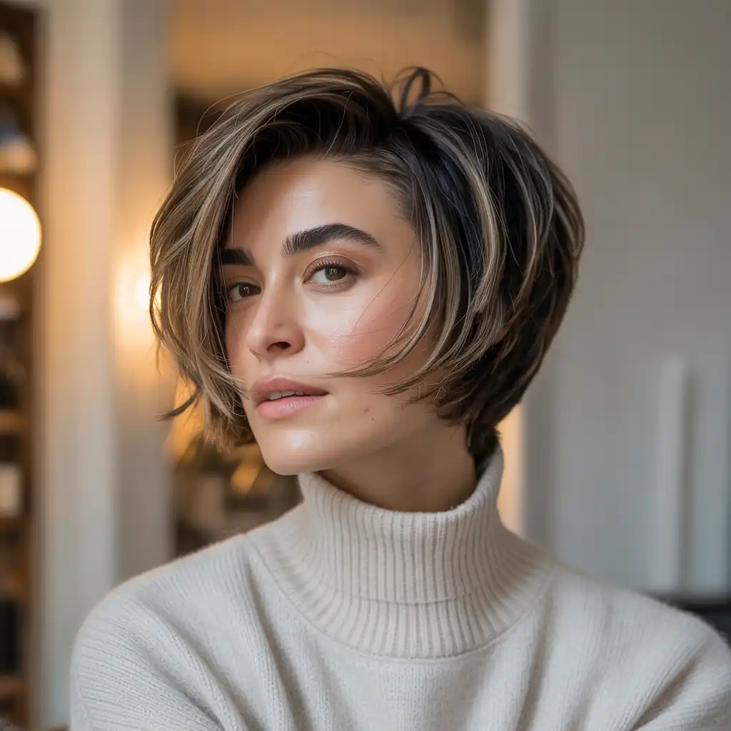 Short Shag with Volume Crown