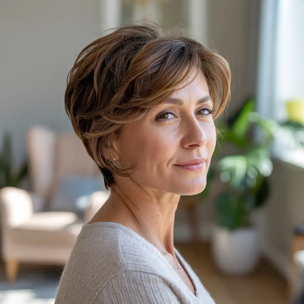 Side-Parted Short Cut