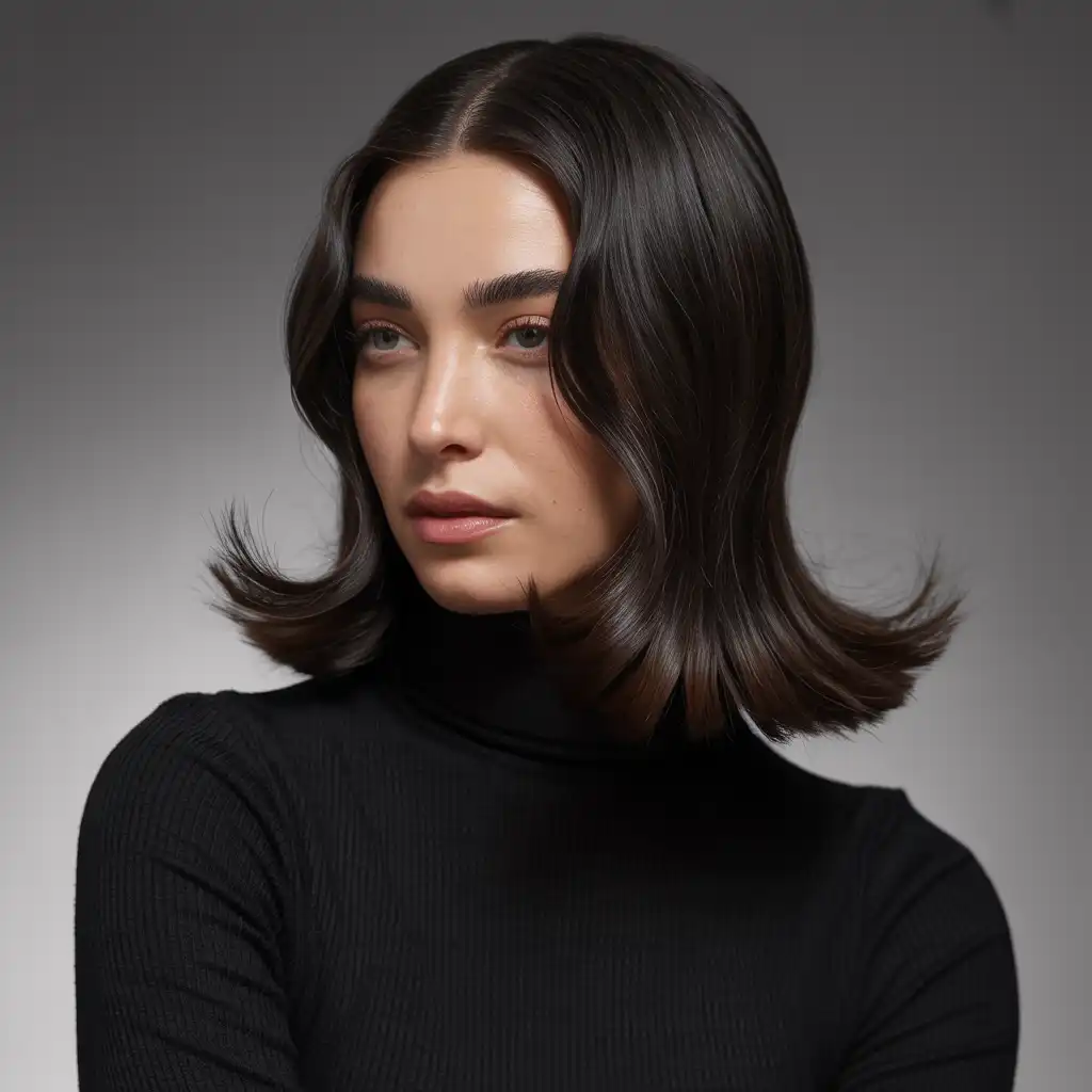 Sleek Straight with Middle Part