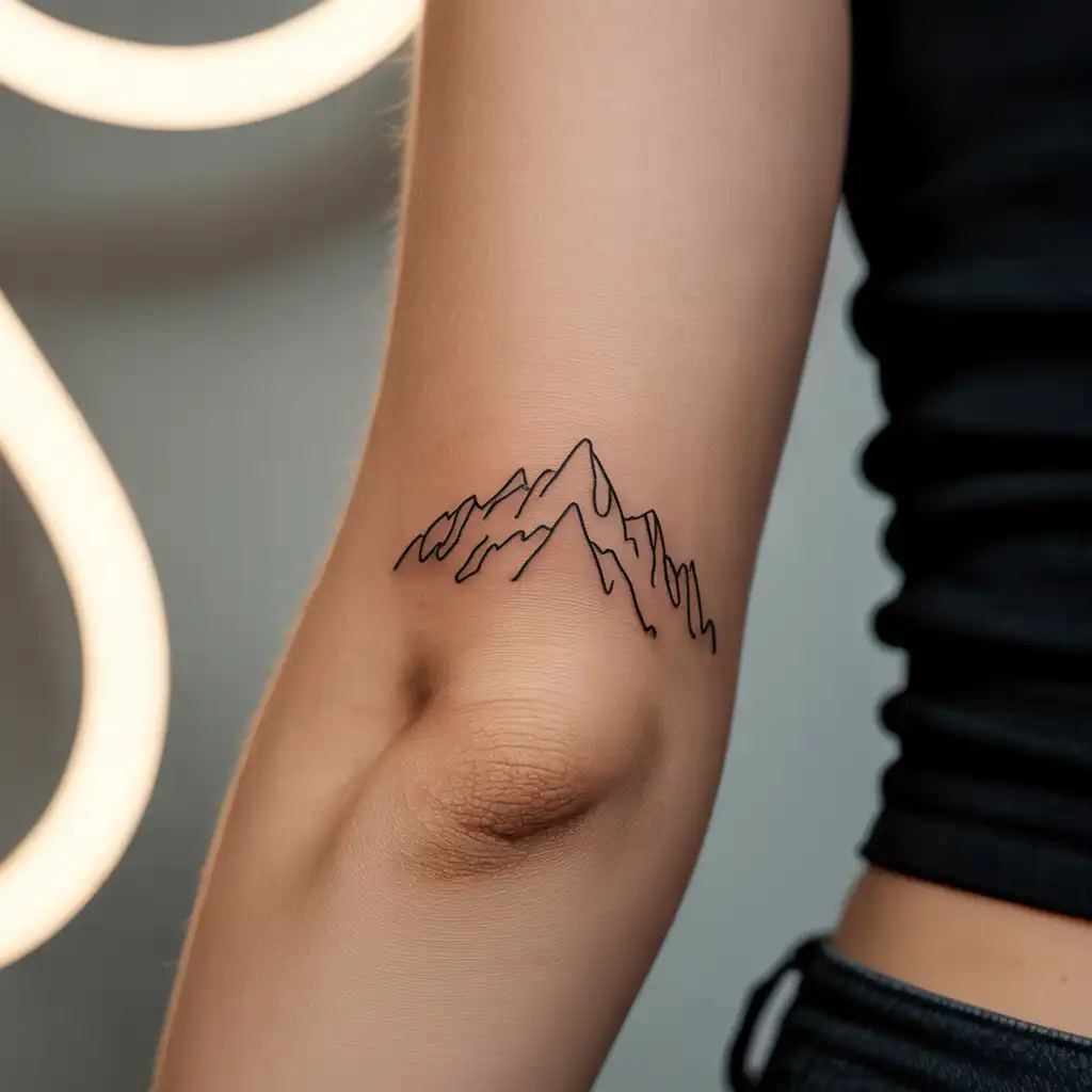 Small Mountain Outline Tattoo