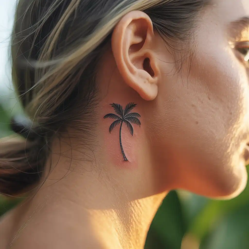 Small Palm Tree Behind Ear