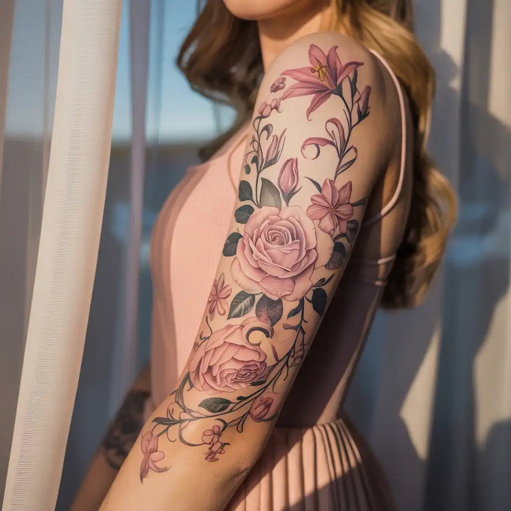Soft Watercolor Floral Sleeve
