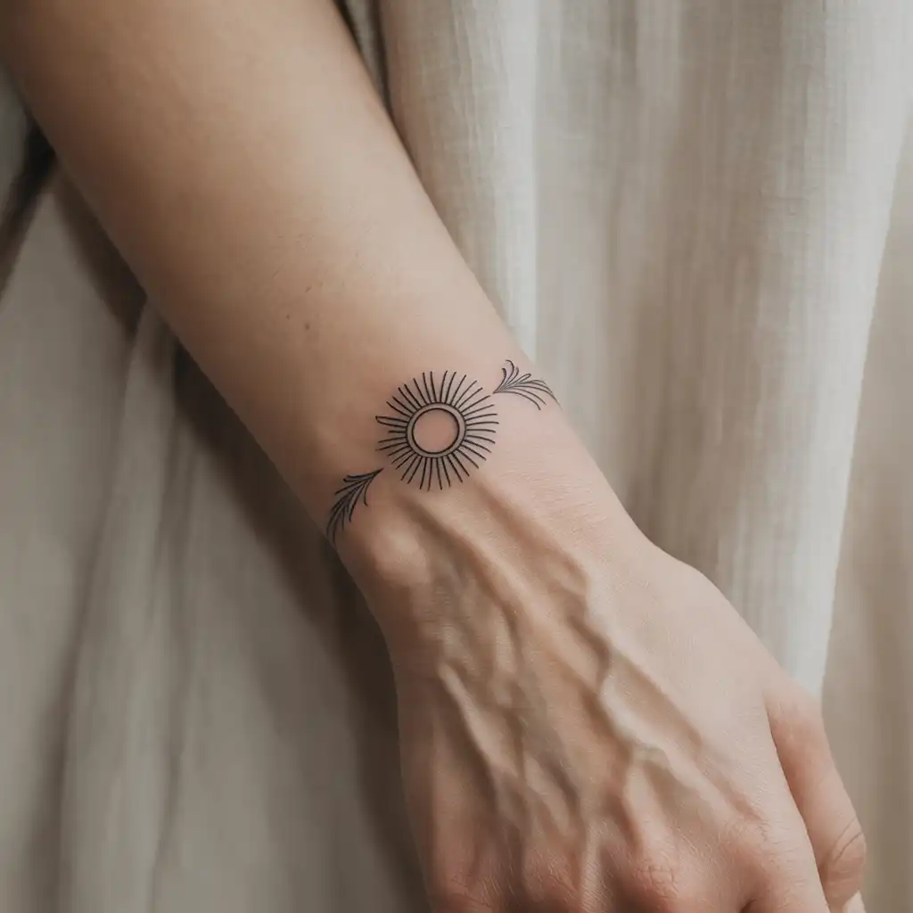 Sun Symbol Bracelet Tattoo