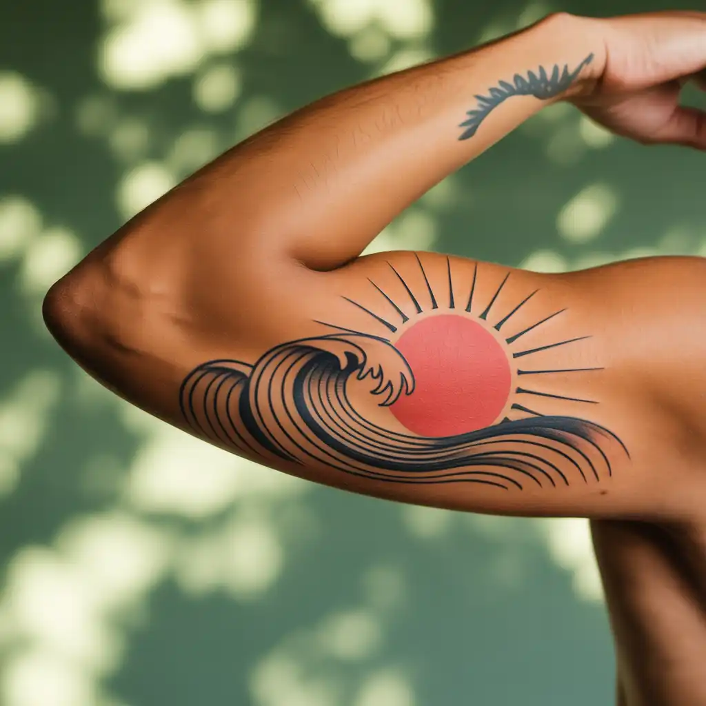 Sun and Waves Tattoo