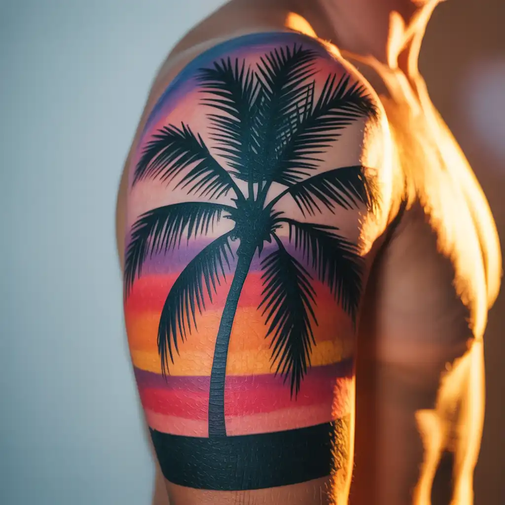 Sunset Palm Tree Silhouette