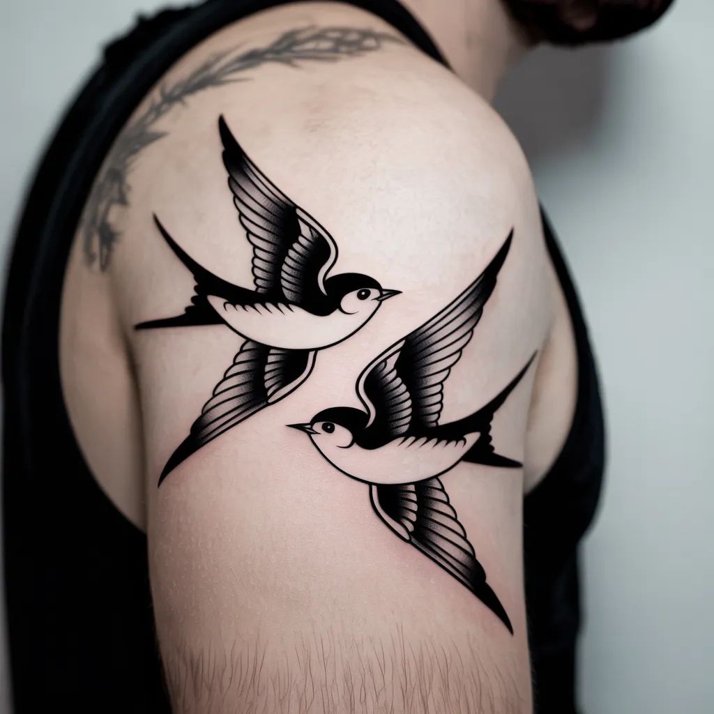 Swallow Tattoo Representing Balance & Duality