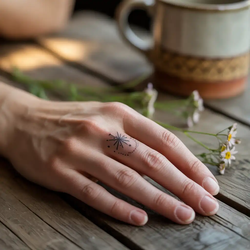 Tiny Star Finger Tattoo