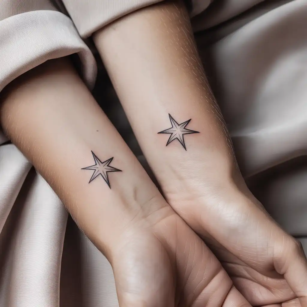 Tiny Star Matching Tattoos