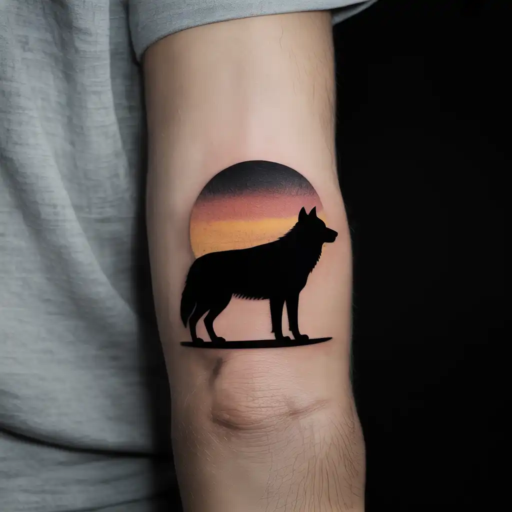 Wolf Silhouette Freedom Tattoo