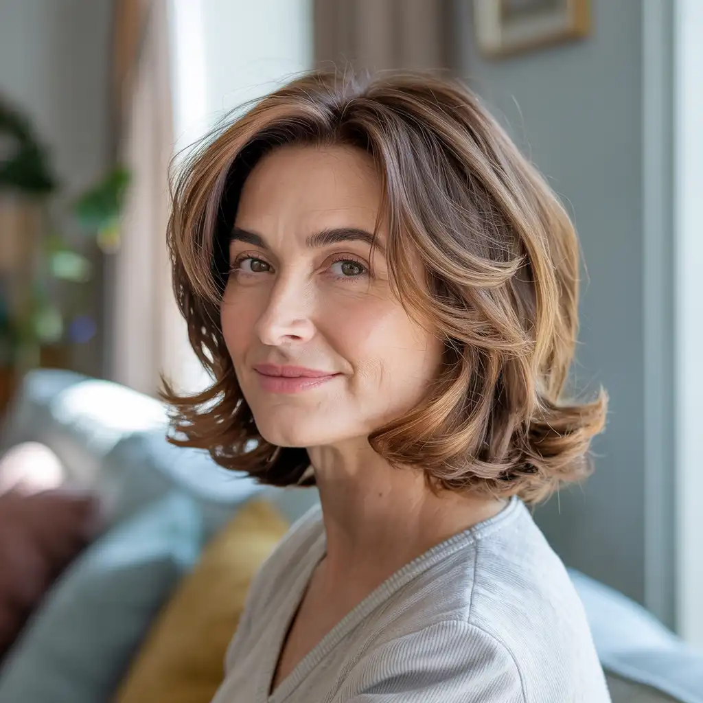 Youthful Medium Length Hairstyle