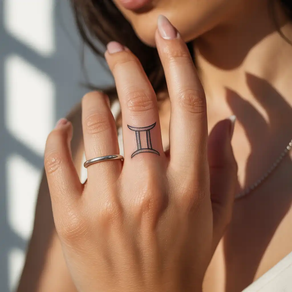 Zodiac Symbol Finger Tattoo