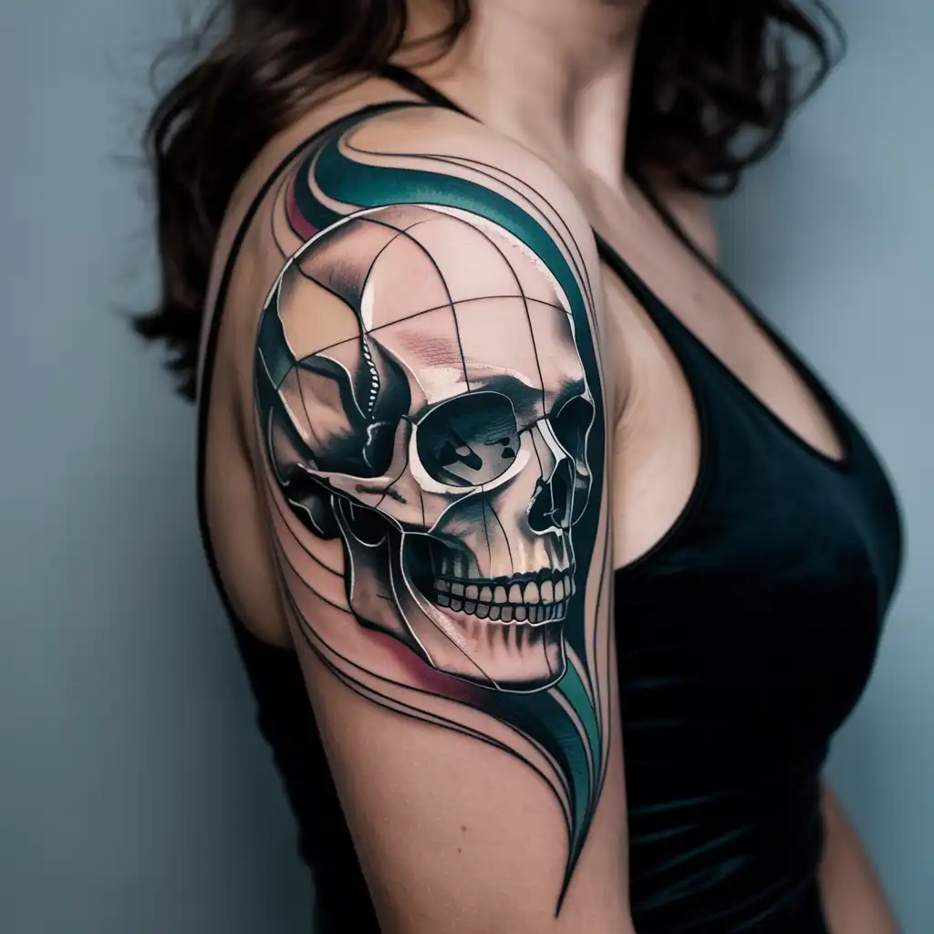 Abstract Artistic Skull Tattoo