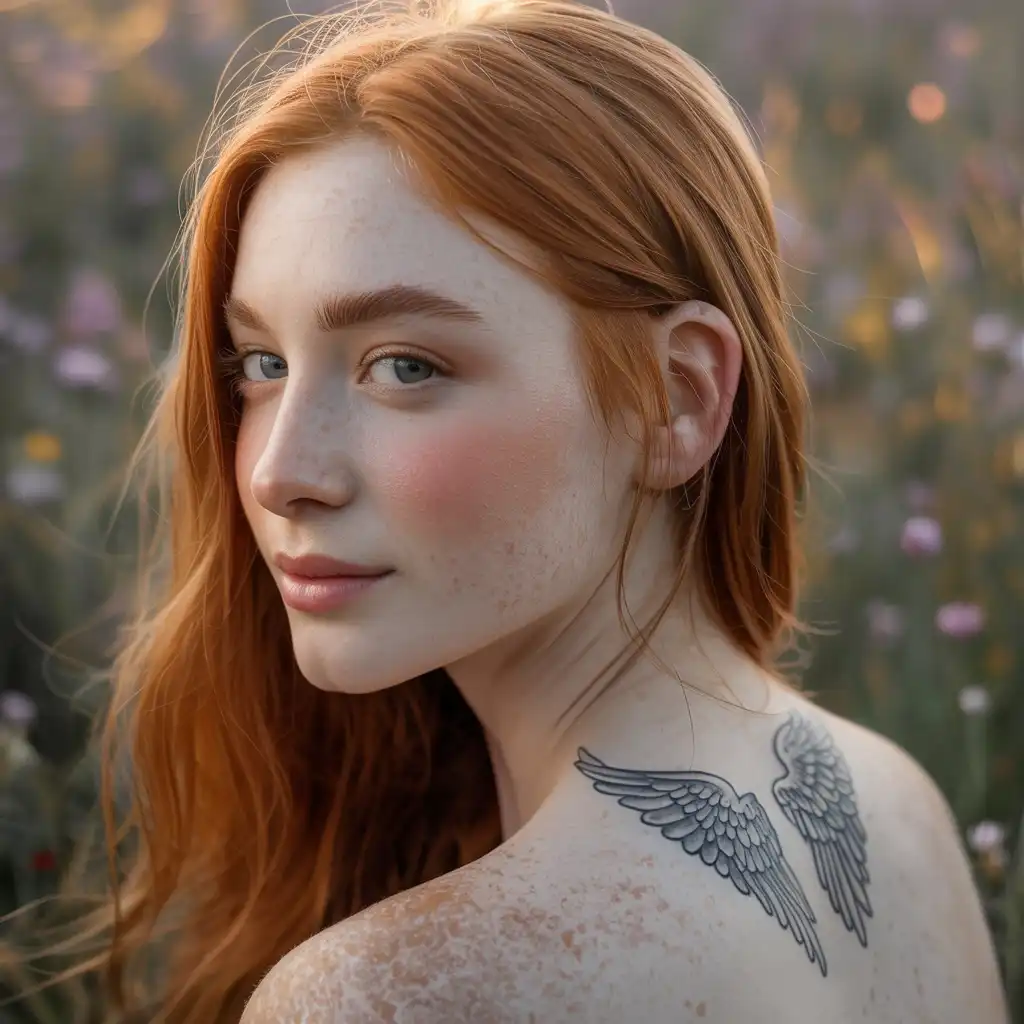 Angel Wing Neck Tattoo