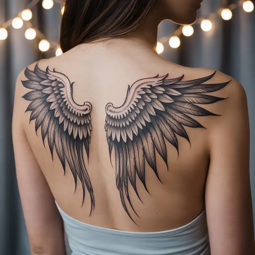 Angel Wings Back Tattoo
