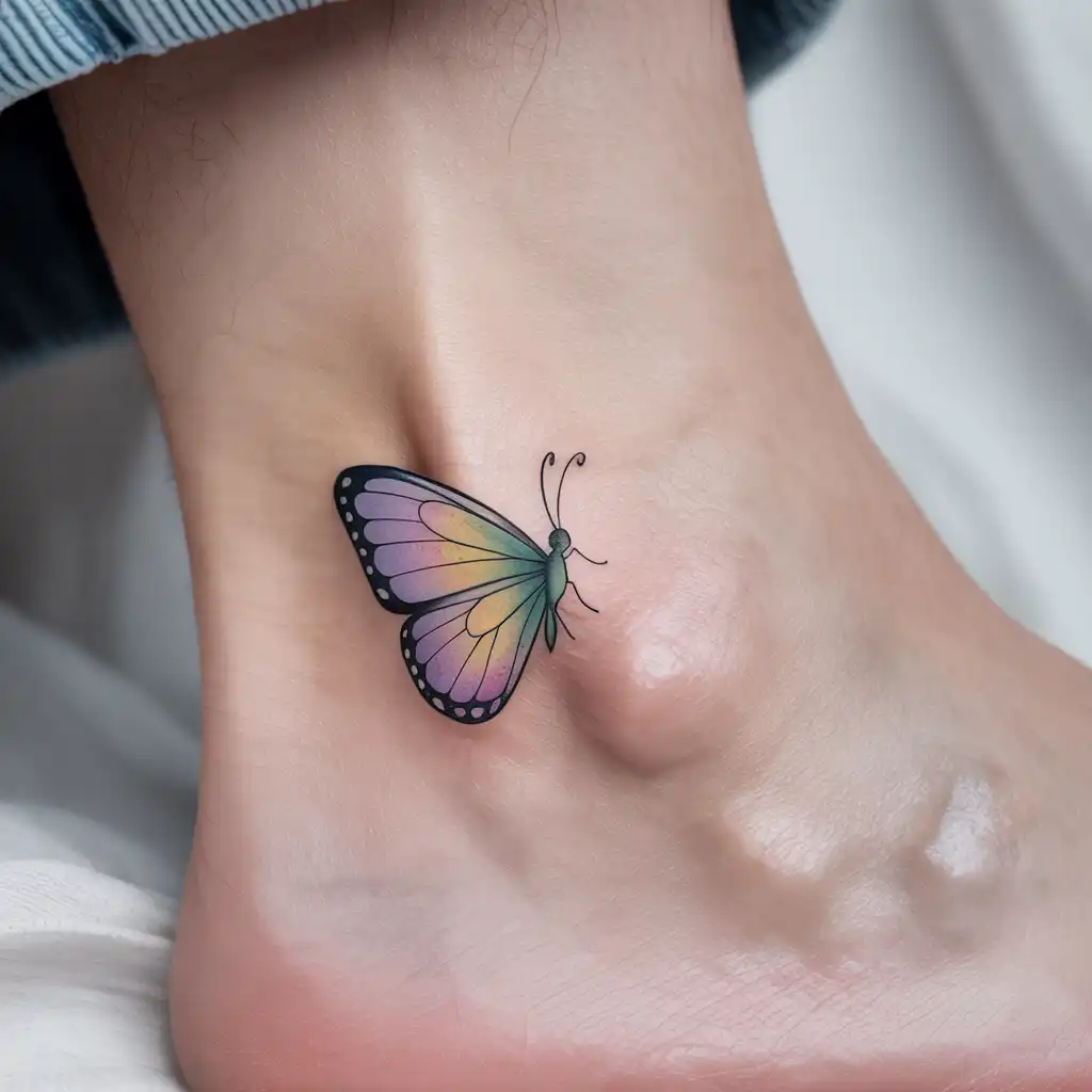Butterfly Ankle Tattoo