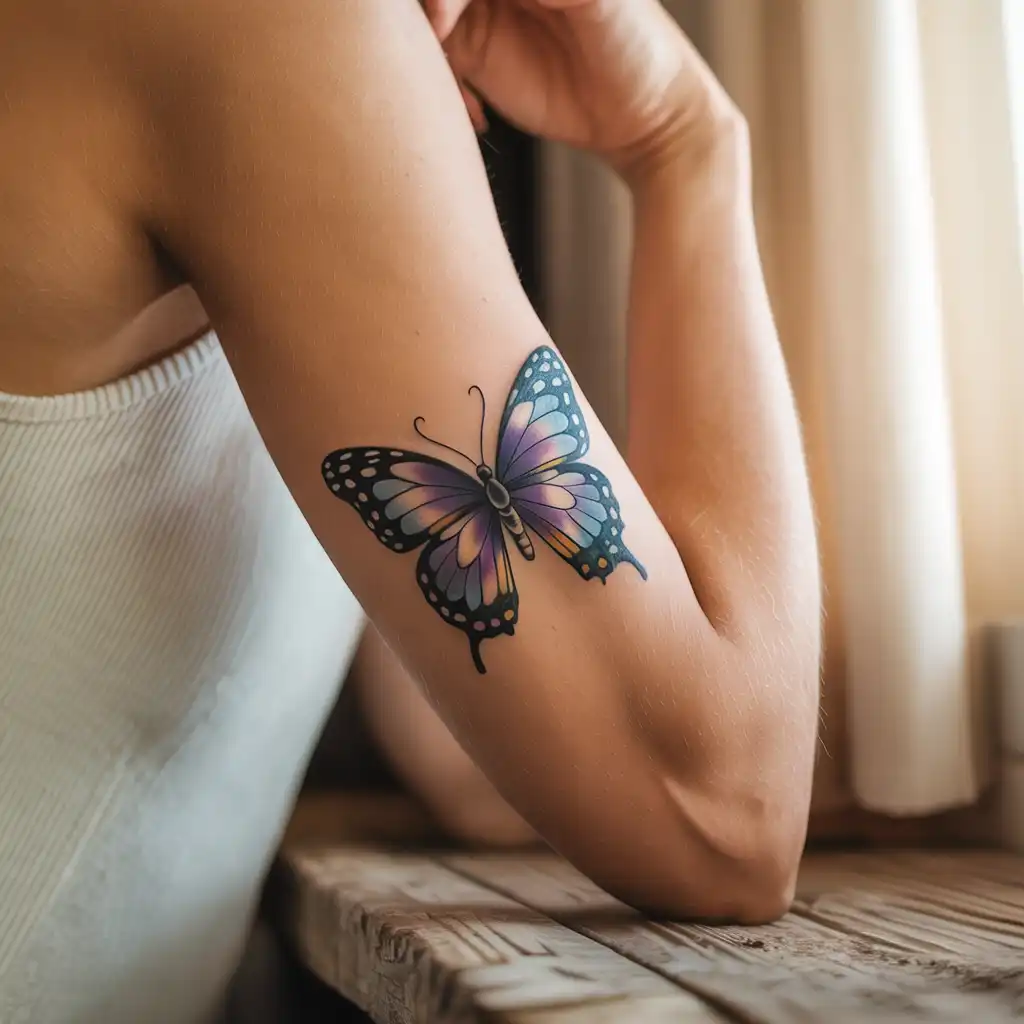 Butterfly Inner Arm Tattoo