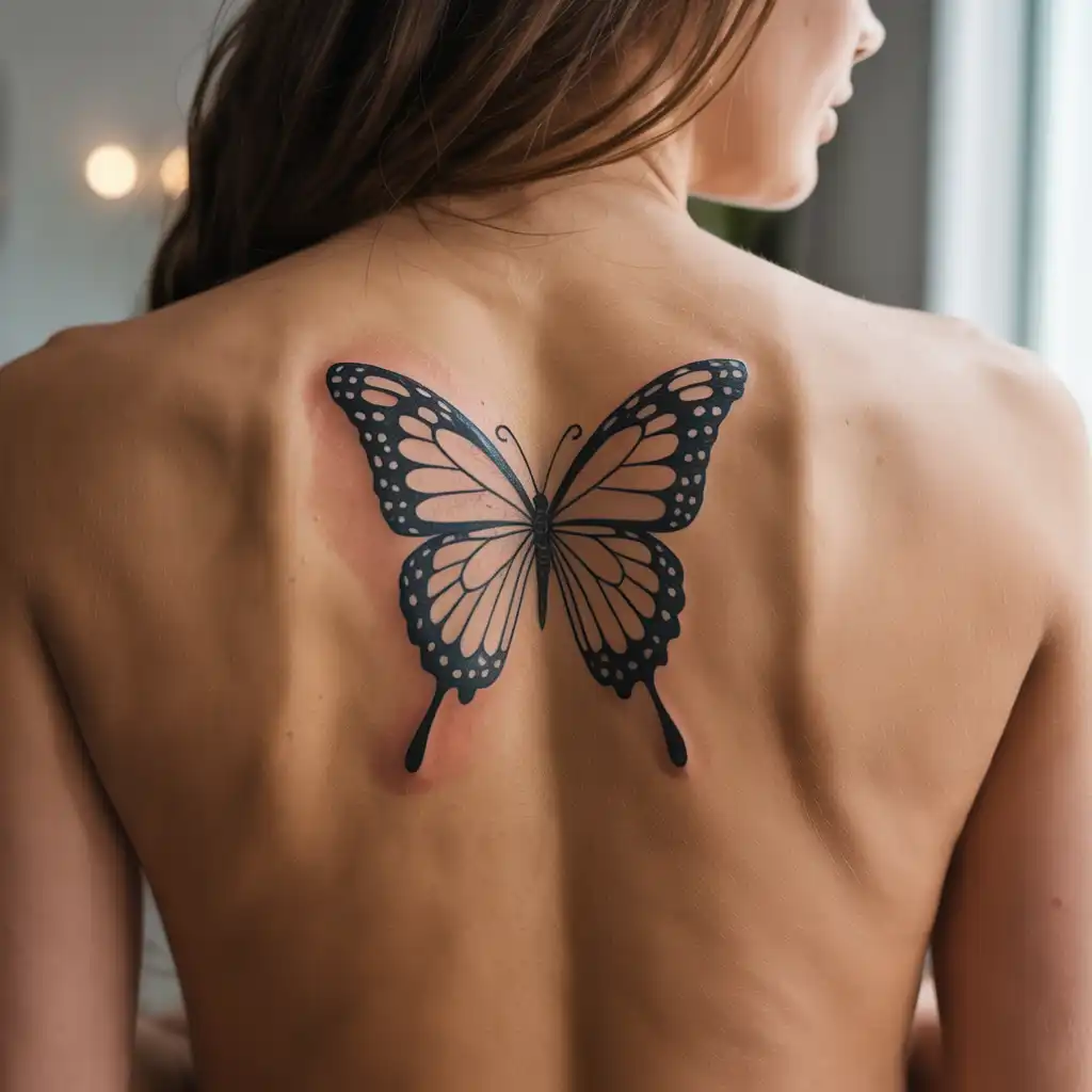 Butterfly Spine Tattoo